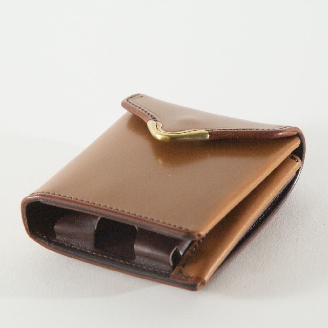 池之端銀革店　Cramp　クランプ　UKブライドルレザー　フロント金具　ギャルソンスリムウォレット　CR-928-1