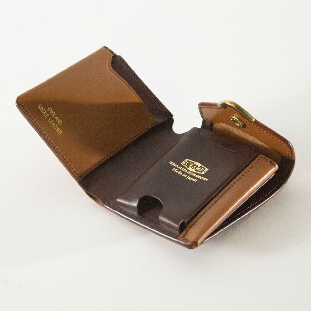 池之端銀革店　Cramp　クランプ　UKブライドルレザー　フロント金具　ギャルソンスリムウォレット　CR-928-3