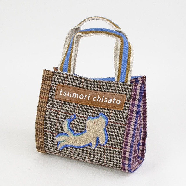 TSUMORI CHISATO ツモリチサト フレームチェック キラネコ ハンドバッグ 50835-0