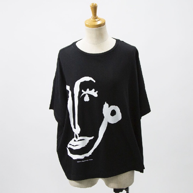 Y's for living　ワイズフォーリビング　C/Rライト天竺　「FACE」半袖ワイドショートシャツ　K44-T39-14-2