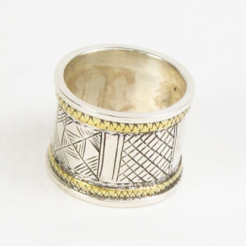 KNOW//MADE TOUAREG JEWELRY BRASS x SILVER Ring ノウメイド トゥアレグジュエリー ブラスシルバーリング km-r002