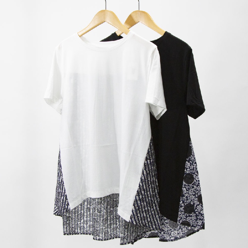 Y's for living　ワイズフォーリビング　リップルプリント　天竺切替チュニック　L10-L13-19