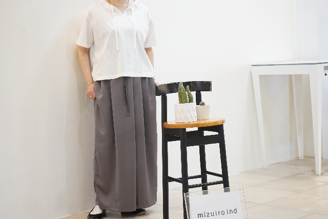 mizuiroind   ミズイロインド　フロントタックロングスカート　2-260084-12