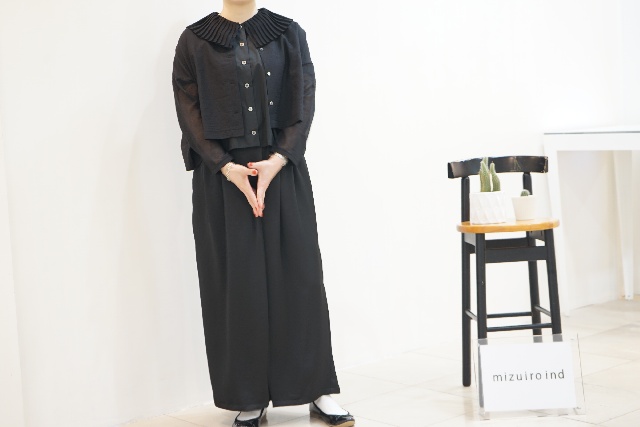 mizuiroind   ミズイロインド　フロントタックロングスカート　2-260084-13