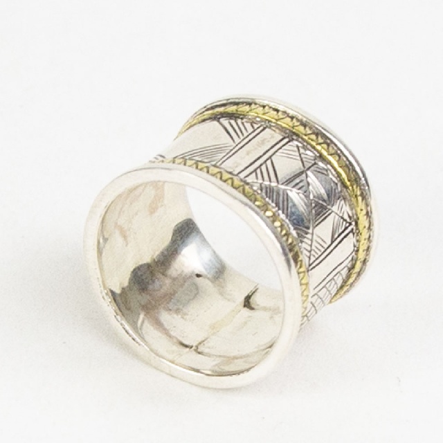 KNOW//MADE TOUAREG JEWELRY BRASS x SILVER Ring ノウメイド トゥアレグジュエリー ブラスシルバーリング km-r002-1