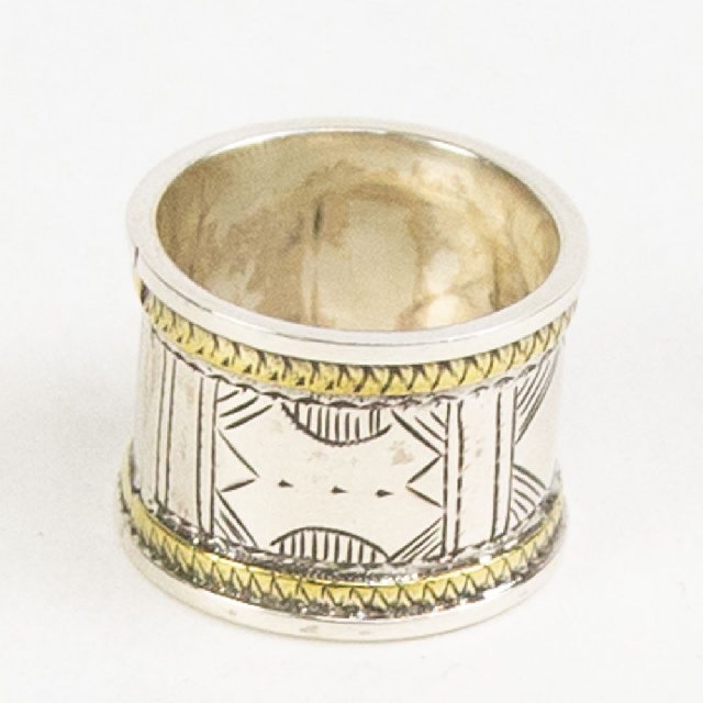 KNOW//MADE TOUAREG JEWELRY BRASS x SILVER Ring ノウメイド トゥアレグジュエリー ブラスシルバーリング km-r002-3