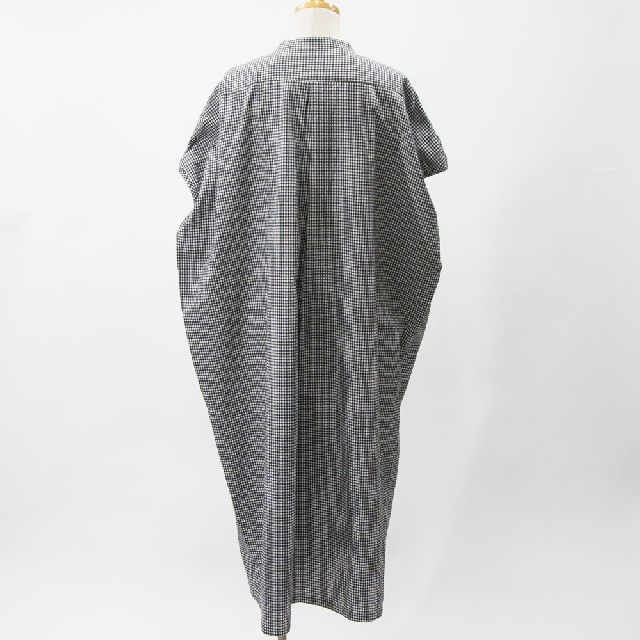 Y's for living　ワイズフォーリビング　サッカーギンガムチェック　スリットネックワンピース　L01-D01-28-3