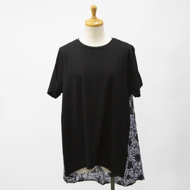 Y's for living　ワイズフォーリビング　リップルプリント　天竺切替チュニック　L10-L13-19-2
