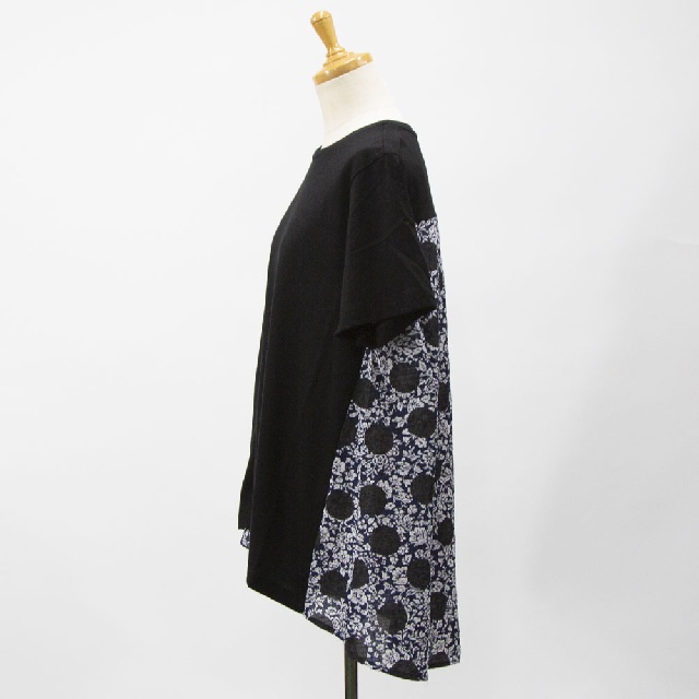 Y's for living　ワイズフォーリビング　リップルプリント　天竺切替チュニック　L10-L13-19-3
