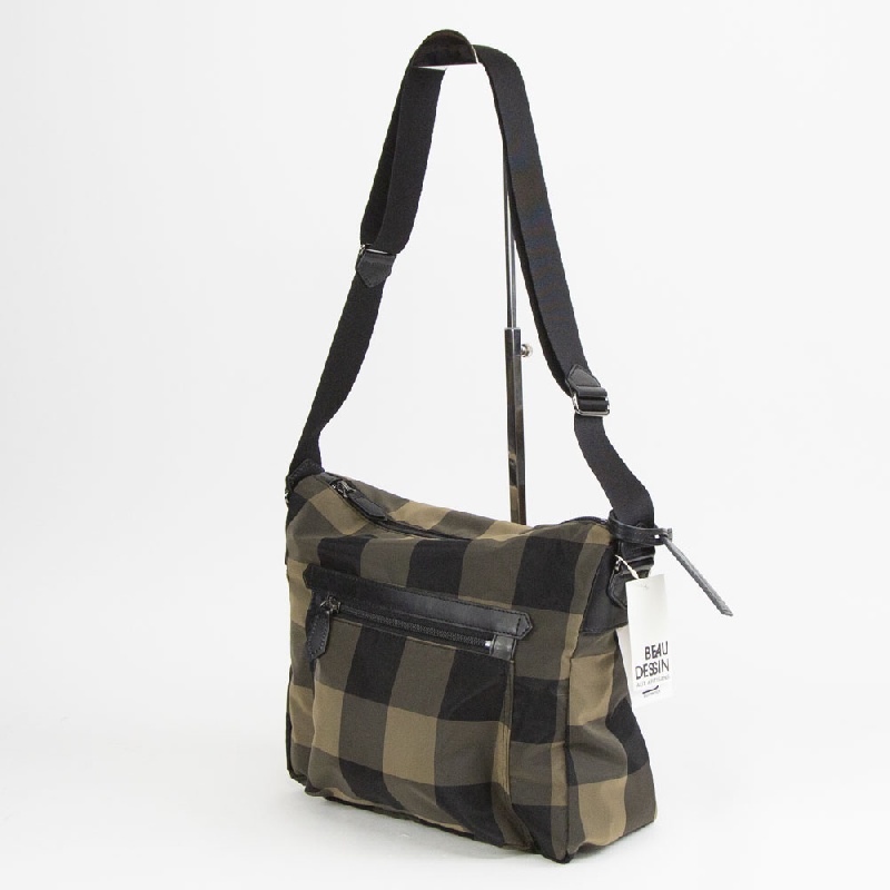 BEAU DESSIN　ボーデッサン　チュールチェック柄　フロントジップ付き　ショルダー　CK-015