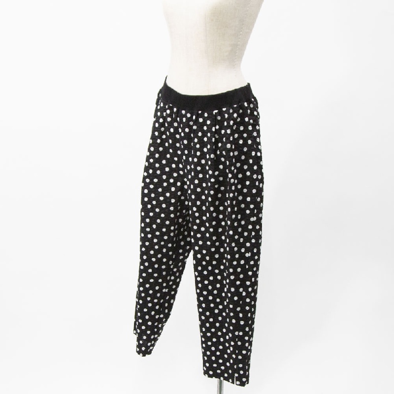 Y's for living　ワイズフォーリビング　リップルドット　裾スリット八分丈パンツ　L18-L20-22