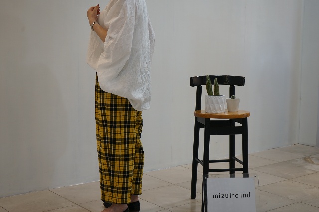mizuiroind   ミズイロインド　リネンスタンドカラーコクーンシャツ　2-230109-12