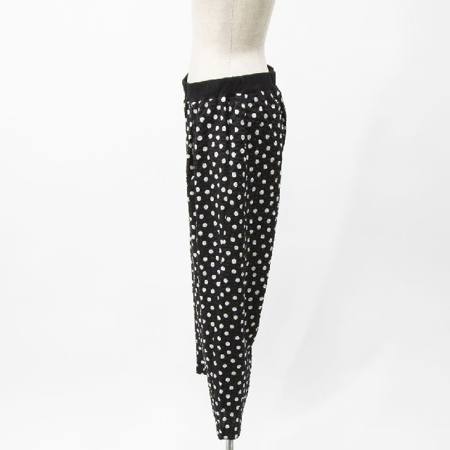 Y's for living　ワイズフォーリビング　リップルドット　裾スリット八分丈パンツ　L18-L20-22-2