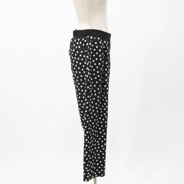 Y's for living　ワイズフォーリビング　リップルドット　裾スリット八分丈パンツ　L18-L20-22-4