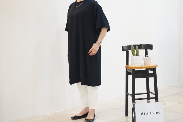 mizuiroind   ミズイロインド　Aラインワイドスリーブワンピース　2-250090-10