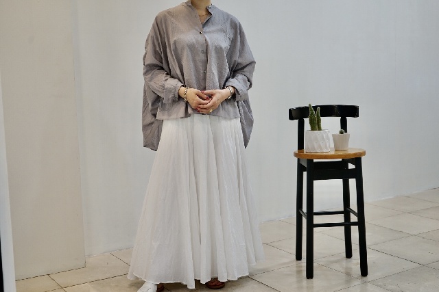 mizuiroind   ミズイロインド　バックギャザーワイドシャツ　1-238975-15