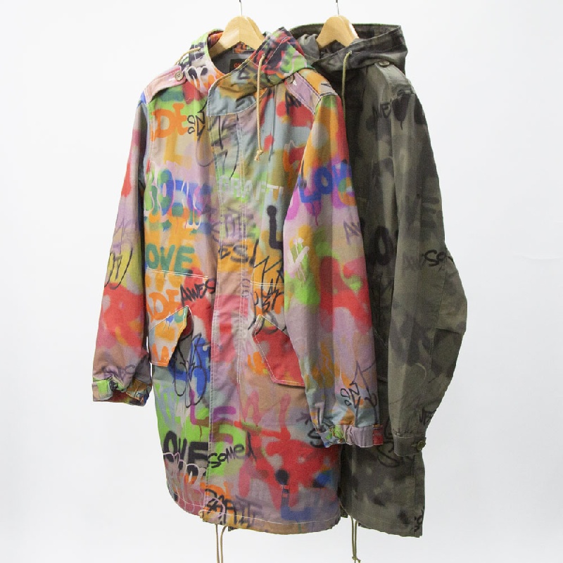 ONEMADE　ワンメイド　FULL PRINT MODS COAT　フルプリント　モッズコート　ONE-1461
