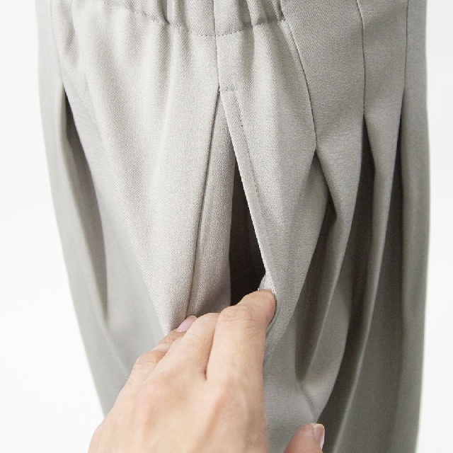 mizuiro ind　ミズイロインド　ハイウエストタックパンツ　3-260077-8
