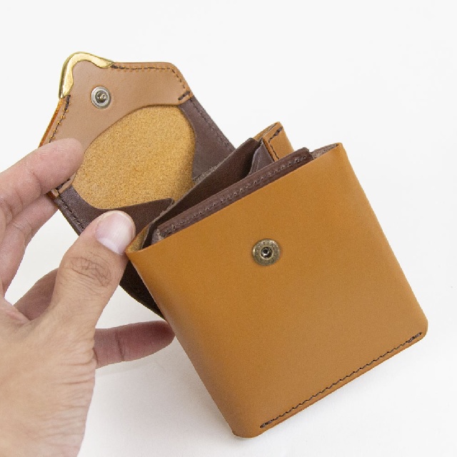 池之端銀革店　Cramp　クランプ　UKブライドルレザー　フロント金具　ギャルソンスリムウォレット　CR-928-10