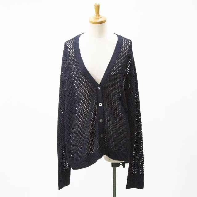 mizuiro ind　ミズイロインド　メッシュVネックカーディガン　3-220094-2