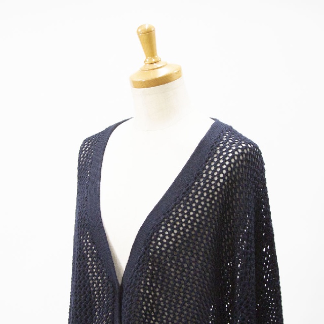 mizuiro ind　ミズイロインド　メッシュVネックカーディガン　3-220094-6