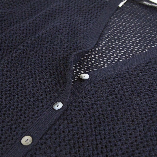 mizuiro ind　ミズイロインド　メッシュVネックカーディガン　3-220094-8