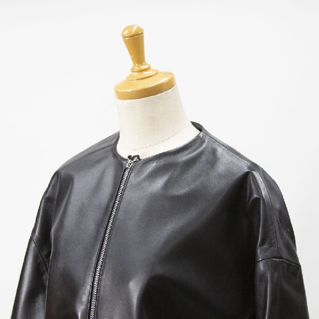 EMMETI　TILLY　SP LAMB SKIN NAPPA　エンメティ　ティリー　ノーカラー　ライダースジャケット 　TILLY-5