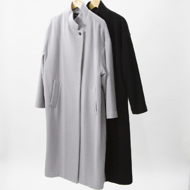mizuiro ind　ミズイロインド　ウールブレンドスタンドカラーコート　3-270051-0