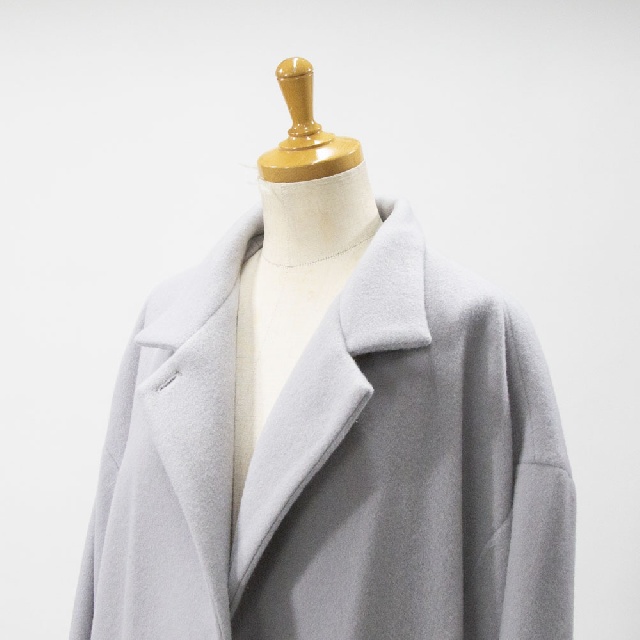 mizuiro ind　ミズイロインド　ウールブレンドスタンドカラーコート　3-270051-7