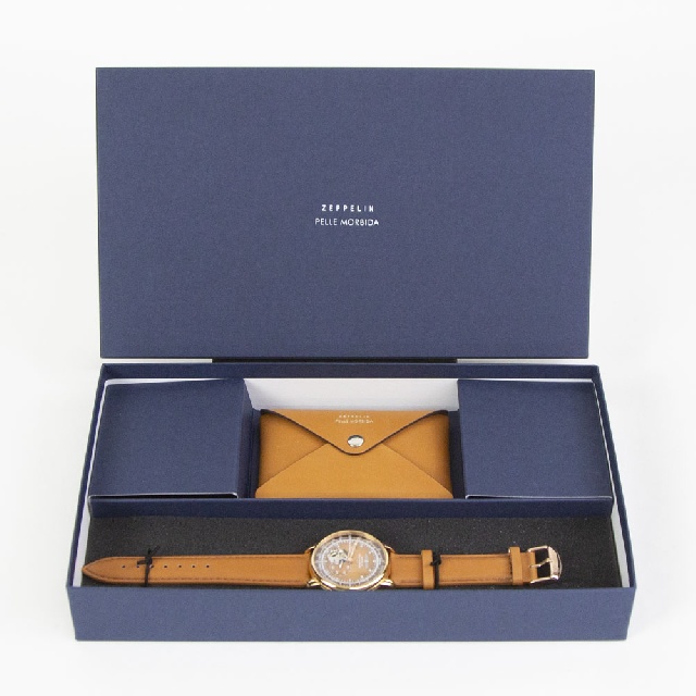 【2025年11月21日販売開始】ZEPPELIN × PELLE MORBIDA　　ツェッペリンxペッレモルビダ　クロノグラフ　時計　7662-9-7