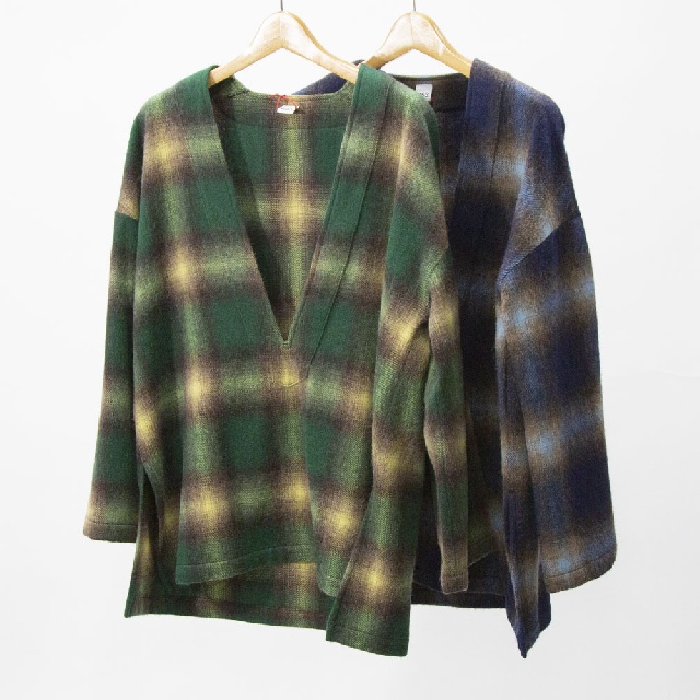 M53　エムゴーサン　Vネック プルオーバーチェック　MSH-031-0