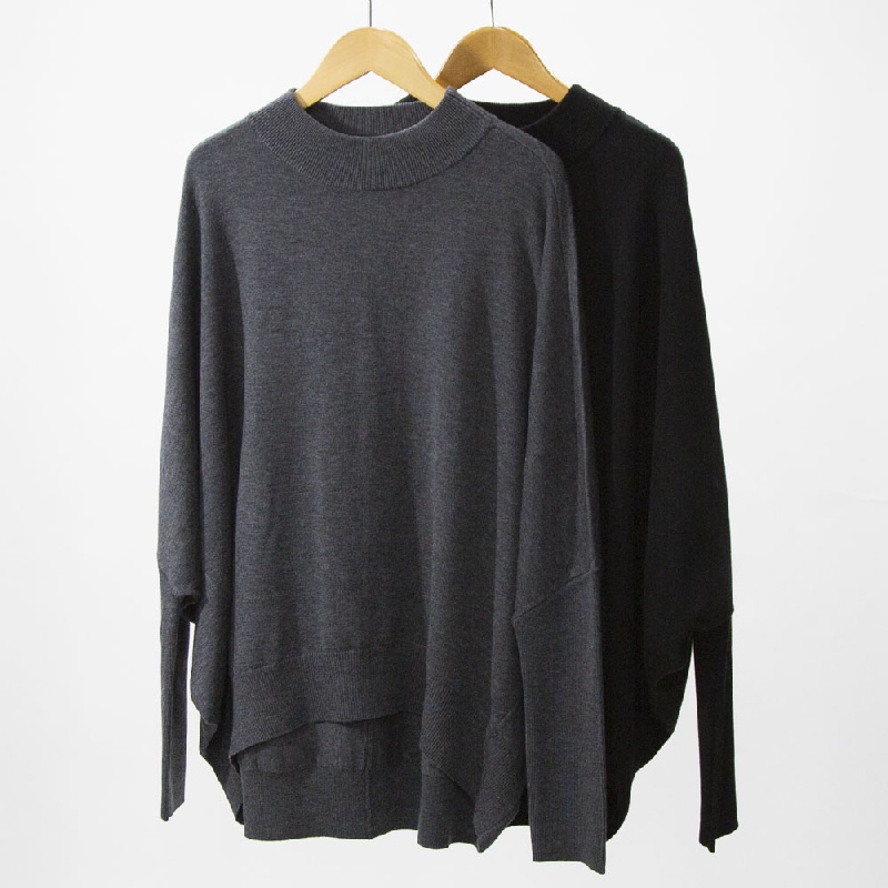 mizuiro ind　ミズイロインド　コクーンリブスリーブプルオーバー　4-220106