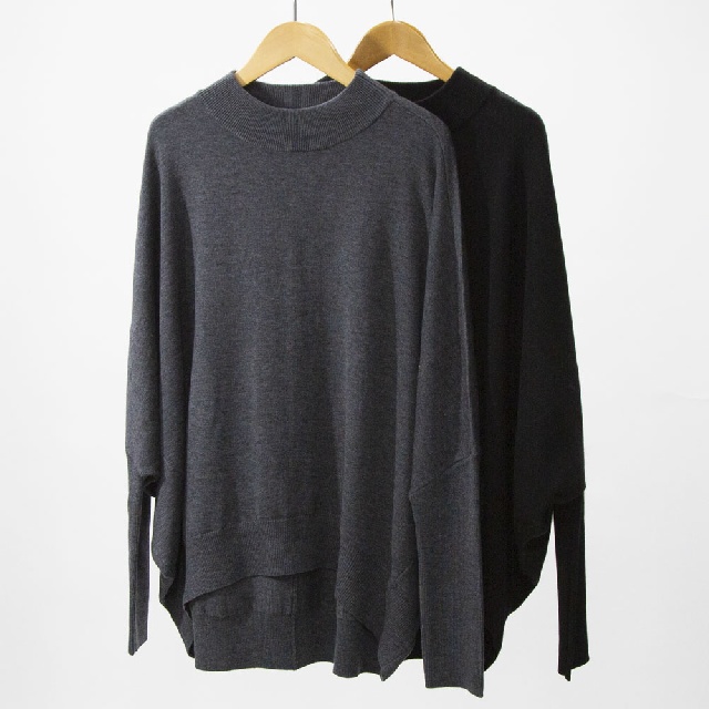 mizuiro ind　ミズイロインド　コクーンリブスリーブプルオーバー　4-220106-0