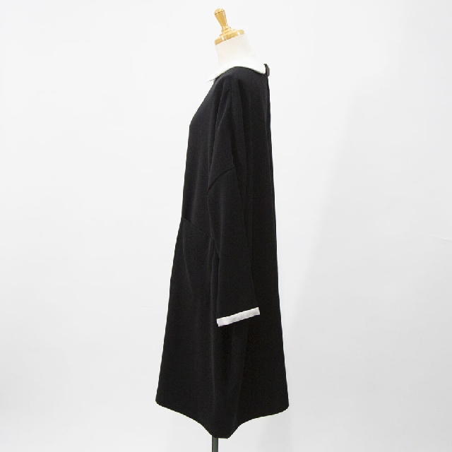 mizuiro ind　ミズイロインド　襟付きサテンコクーンワンピース　4-250050-1