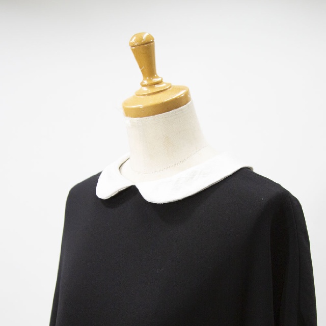 mizuiro ind　ミズイロインド　襟付きサテンコクーンワンピース　4-250050-4