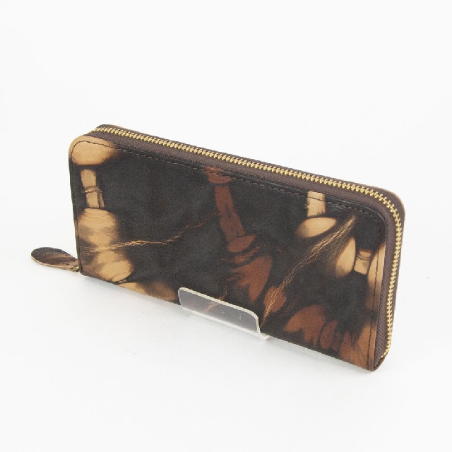 AinSoph　アインソフ　奄美泥染め ラウンドファスナー 長財布　DA1180-AMD-0