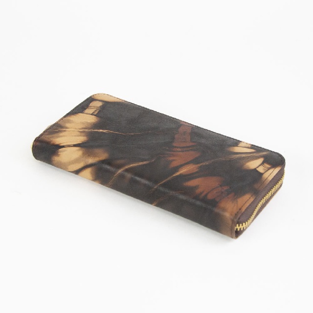 AinSoph　アインソフ　奄美泥染め ラウンドファスナー 長財布　DA1180-AMD-4