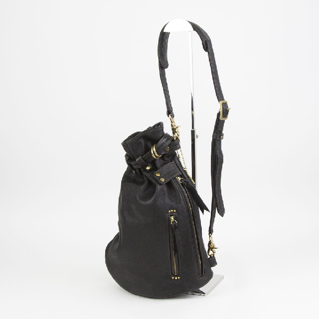 Groover Leather　グルーバーレザー　信州鹿革 巾着ショルダーバッグ　HI-DK-100-0