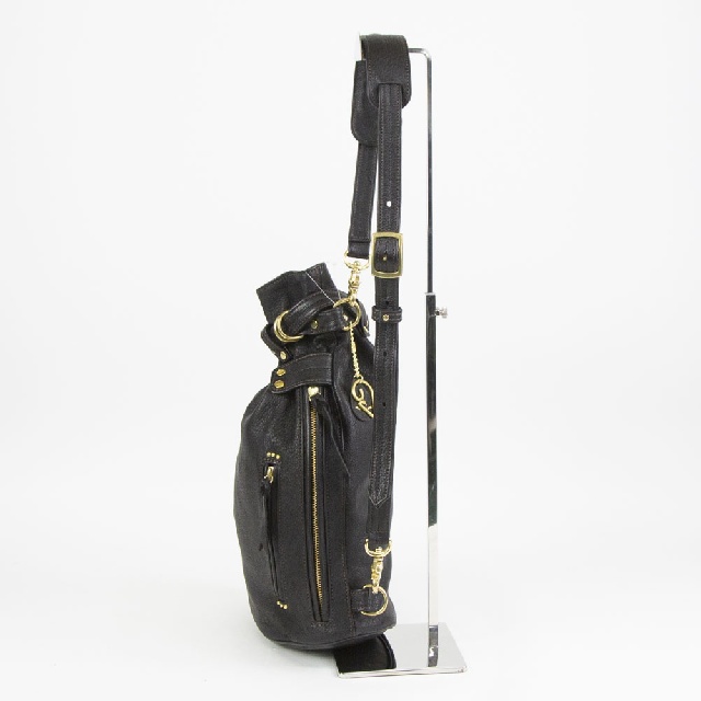 Groover Leather　グルーバーレザー　信州鹿革 巾着ショルダーバッグ　HI-DK-100-1