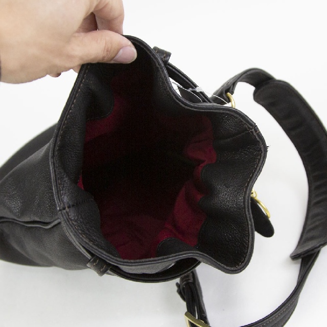 Groover Leather　グルーバーレザー　信州鹿革 巾着ショルダーバッグ　HI-DK-100-8