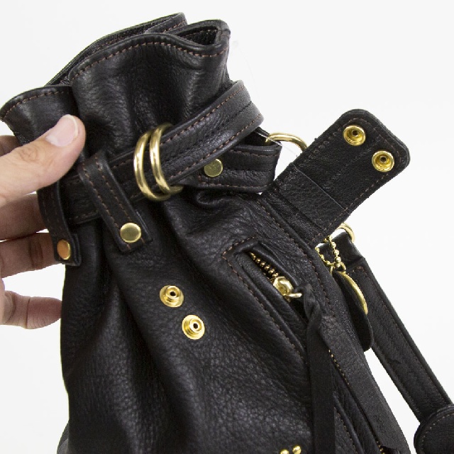 Groover Leather　グルーバーレザー　信州鹿革 巾着ショルダーバッグ　HI-DK-100-9