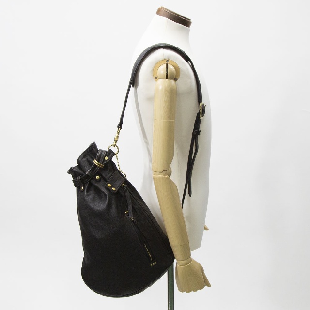 Groover Leather　グルーバーレザー　信州鹿革 巾着ショルダーバッグ　HI-DK-100-11