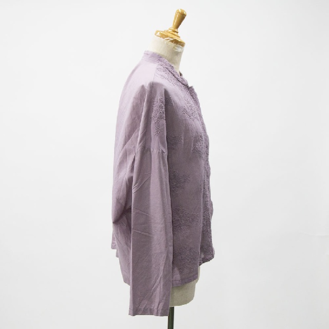 mizuiro ind　ミズイロインド　レーススタンドカラーワイドシャツ　1-239005-8