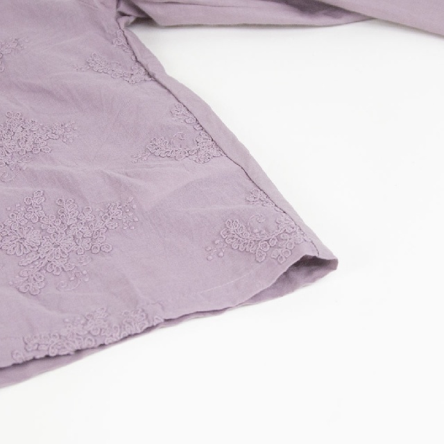 mizuiro ind　ミズイロインド　レーススタンドカラーワイドシャツ　1-239005-13