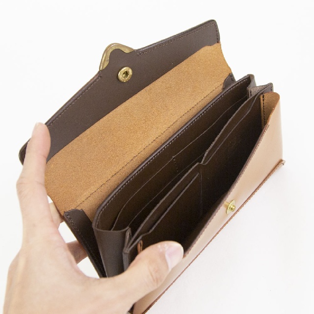 池之端銀革店　Cramp　クランプ　UKブライドルレザー　フロント金具　クラッチウォレット　長財布　CR-927-8