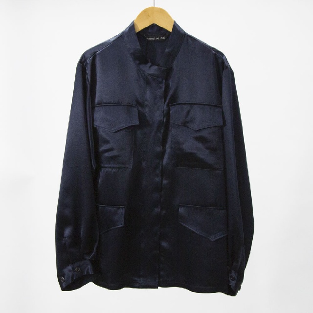 mizuiro ind　ミズイロインド　サテンワークシャツ　1-230130-1