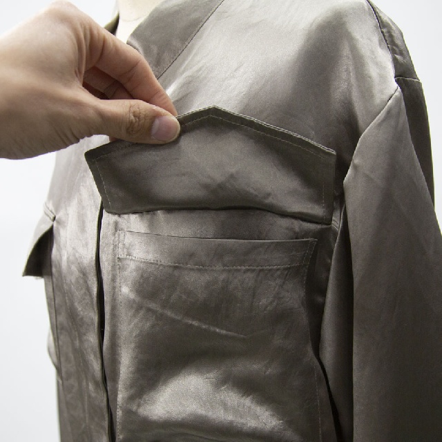 mizuiro ind　ミズイロインド　サテンワークシャツ　1-230130-7