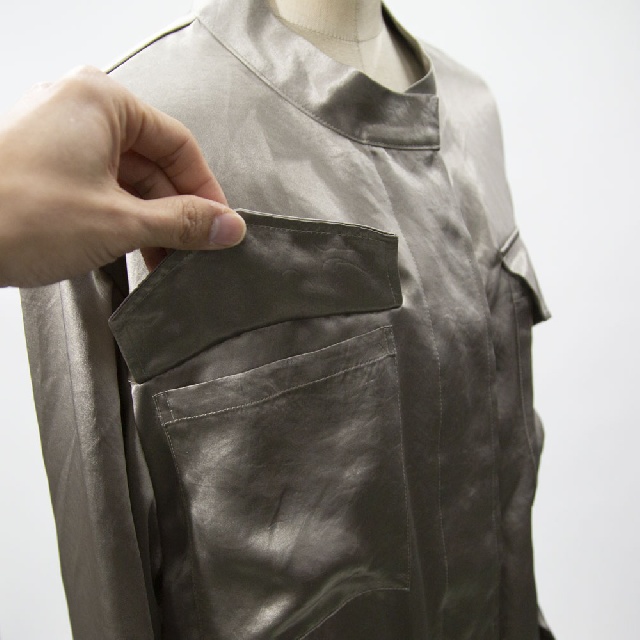 mizuiro ind　ミズイロインド　サテンワークシャツ　1-230130-8