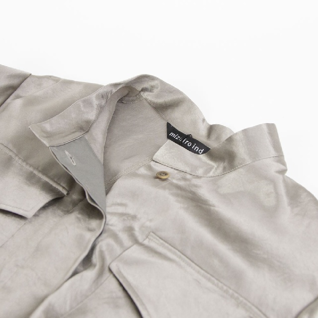 mizuiro ind　ミズイロインド　サテンワークシャツ　1-230130-12