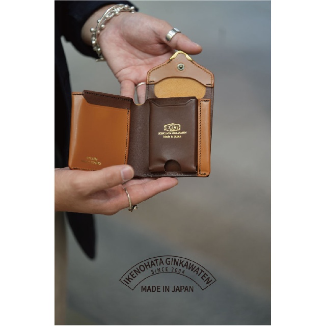 池之端銀革店　Cramp　クランプ　UKブライドルレザー　フロント金具　ギャルソンスリムウォレット　CR-928-15